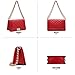 Dasein Women's Designer Quilted PU Leather Twist Lock Crossbody Bag Shoulder Bag Fashion Handbags w/Chain Strap (Red)