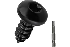 FAYEPLOO #14 x 3/4" Black Torx Pan Head Sheet Metal Screws 50 Pack, 304 Stainless Steel 18-8 Self Tapping Screws for Metal & Wood & Plastic, with 50mm Star Driver Bit