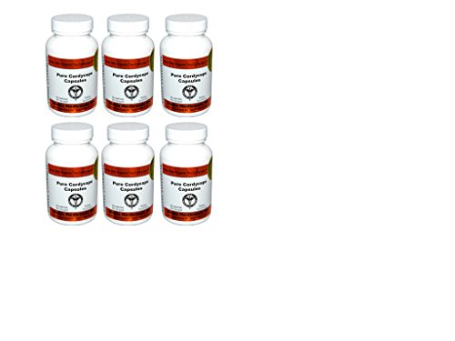 Organic Cordyceps by Aloha Medicinals - Certified Organic Cordyceps Synensis - Supports Immunity, Energy and Stamina - 525mg - 6 bottles of 90 Vegetarian Capsules