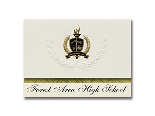 Signature Announcements Forest Area High School (Fife Lake, MI) Graduation Announcements, Presidential style, Basic package of 25 with Gold & Black Metallic Foil seal