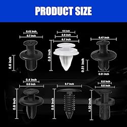 UGSHY Pack of 100 Push Fasteners Rivet Clips, Nylon