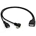 BSHTU 90 Degree Angled Micro USB Host OTG Cable for TV, GPS, Cellular Phones, Tablets