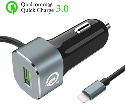 iPhone USB Car Charger, ALCLAP 5.4A/30W 2-Port Rapid Car Charger Adapter with [Apple MFi Certified] Lightning Cable for iPhone X/8/7/6S/Plus, iPad Pro/Air 2/mini, Galaxy Note 8/S9/S8/S7 Edge and More