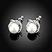 Fulemay 18K Gold Plated Stud Earrings, Clear Zirconia Twist