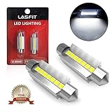 LASFIT 42mm LED Festoon 211-2 212-2 578 560 Bulb Canbus Error Free 400LM 6000K Extremely Bright Use for Dome Map Door License Plate Trunk Vanity Mirror Lights, Xenon White (Pack of 2)