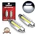 LASFIT 42mm LED Festoon 211-2 212-2 578 560 Bulb Canbus Error Free 400LM 6000K Extremely Bright Use for Dome Map Door License Plate Trunk Vanity Mirror Lights, Xenon White (Pack of 2)
