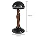 MyGift Vintage Style Black Metal Pedestal Hat Holder Stand with Dome Top Design and Rustic Brown Wood Stem, Tabletop Cap, Fedora, Wig Display Holder