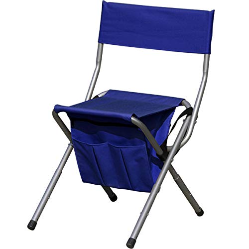 Creative Mark Sahara Adjustable Height Pack Stool - Adjustable Height Stools Chairs Folding Chairs with Storage Washable Nylon Seat with Backrest Shoulder Strap for Carrying - [Ultramarine Blue] - Thumbnail 6