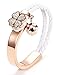 Wistic Stainless Steel Gold Plated Four Leaf Clover Braided Leather Bracelet for Women and Girls (White)