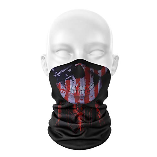 n a Seamless Face Cover Bandana Neck Gaiter Scarf Face Protection Magic Scarf Headwear for Outdoors, Festivals, Sports (Skull)