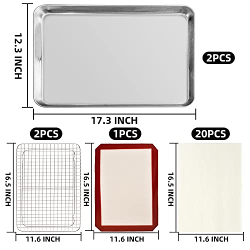 ASHQSS Baking Sheet with Rack Set,Stainless Steel Baking Pan with Heavy