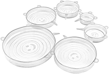 Silicone Lids - Reusable Food Wrap/Flexible Reusable Lids perfect Stretchable Lids for Bowl Covers, Replacement Lids, Silicone covers for bowls- Stretch and Seal Lids (6)