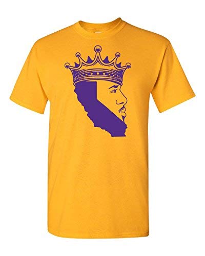 King of Los Angeles, California Beard Mens T-Shirt (Large, Gold)