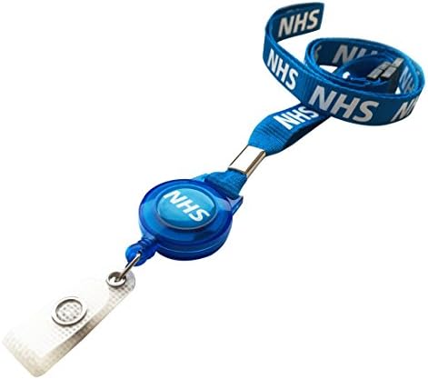 ACB L-B-NHSYY-ACB NHS Nurse Staff Double Breakaway Id Neck Lanyard With Attached Id Retractable Yo Yo Badge Reel - Blue