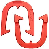 E-Z Flip Professional Pitching Horseshoes, Made in The USA (Red- Single Pair (2 Shoes))