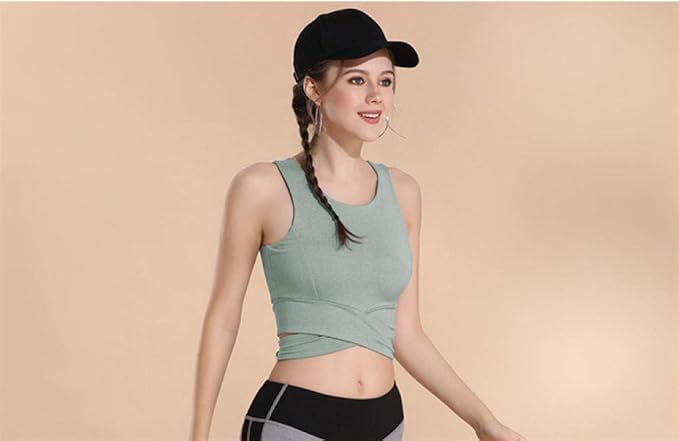 LKTDM Diseño de la Correa Trasera Fitness Mujer Crop Top Camisa de ...