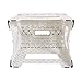 Dporticus 8 Inch Super Strong Folding Step Stool with Handle 300 LB Capacity for Adults, Toddlers and Kids, Kitchen, Garden, Bathroom White
