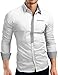 Grin&Bear Slim Fit Men's Contrasted Placket Shirt Dress Shirt, White, M, SH00513