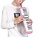 Piano 32 Key Melodica Musical Instrument for Music Lovers Beginners Gift with Carrying Bag Piano Sticker and Cleaning Cloth (Pink)
