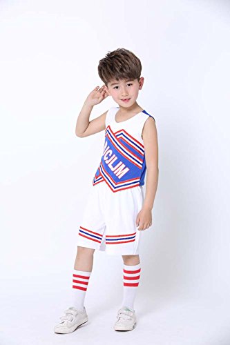 image for DREAMOWL Girls Boys Cheerleader Uniform Outfit Costume High School Che