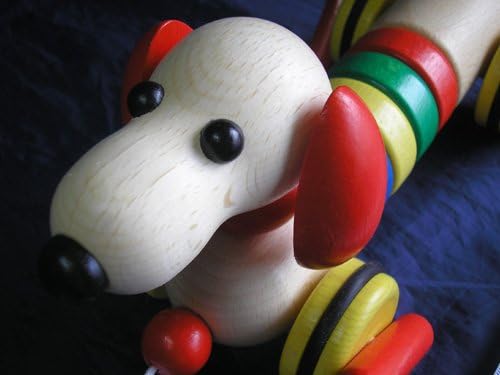 Amazon 木のおもちゃ プルトイ おさんぽワンちゃん 日本製 積み木 おもちゃ