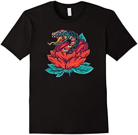 Mens Traditional Japanese Tattoo TShirt - Cobra Snake Viper Tee 2XL Black