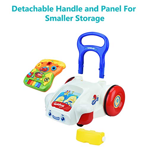Forstart Sit-to-Stand Learning Walker Push and Pull Activity Center Music and Light Adjustable-Height Early Dvelopment Toys for 6 Months to 3 Years Old