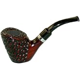 Shire Full Bent Freestanding Carved Wood Tobacco Pipe w/Filter