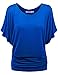 LL WT742 Womens Boat Neck Short Sleeve Dolman Drape Top XXXXL Cobalt_Blue