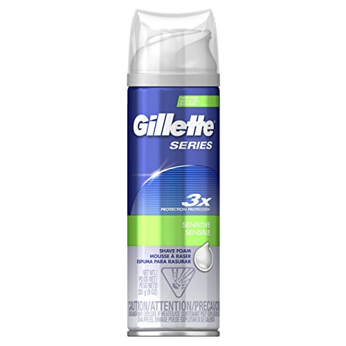 Gillette Series 3X Protection Shave Foam, Sensitive, 9 Ounce (Pack of 6) - Image 3