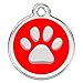 CNATTAGS Stainless Steel with Enamel Pet ID Tags Personalized (Round Paw)