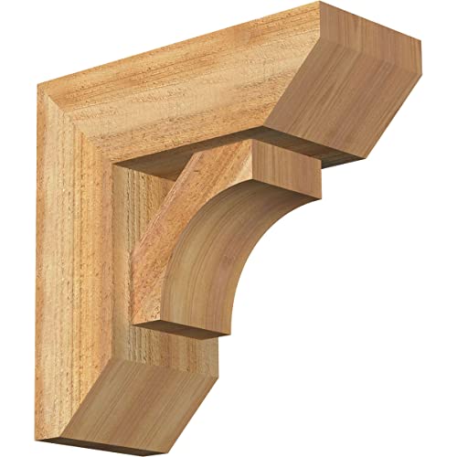 6"W x 14"D x 14"H Westlake Slat Rough Sawn Bracket w/Offset Brace, Western Red…