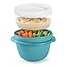 Rubbermaid TakeAlongs On-The-Go 2 Cup Twist & Seal Food Storage Container with Tray Insert, Blue, 2 Pack
