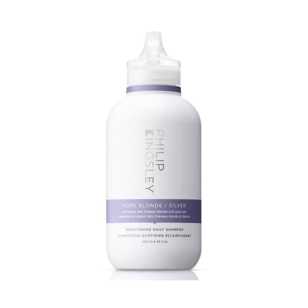 Philip Kingsley | Pure Blonde/Silver Purple Brightening Shampoo | Colour Correcting Shampoo for Blonde, Silver, Grey Platinum Bleached, Brassy Hair | For Orange Brassiness and Yellow Tones | 250ml