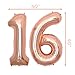 16th Birthday Decorations for Girls Sweet 16 Cake Topper and Satin Sash, Rose Gold Number 16 Balloons, Confetti Balloons and Happy Birthday Banner for Sixteen Party Supplies