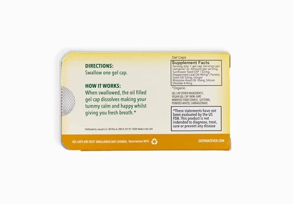 EATWHATEVER GINGER BREATH GELS ALL-NATURAL GLUTEN-FREE VEGAN BREATH FRESHENER, 9-PACK BOX