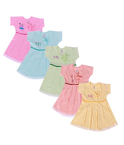 Jo Kids Wear Baby Girls Frock Set (4015_Multicolour_0 - 3 Months)