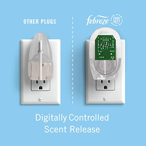 Febreze Fade Defy PLUG Air Freshener & Odor Fighter Starter Kit with Linen & Sky (1) .87 fl. oz. Oil Refill