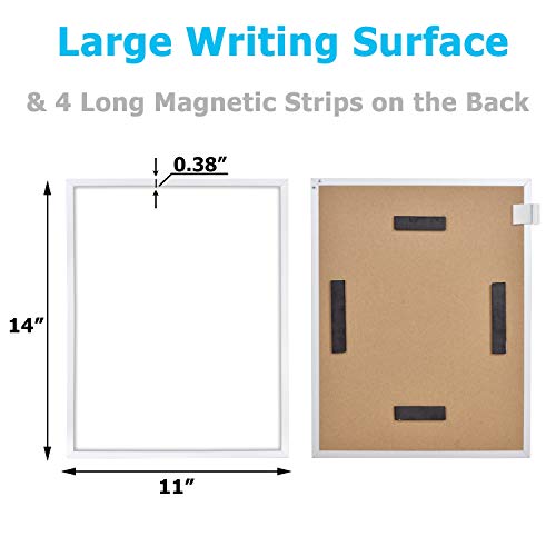 Small White Board(11 x 14 Inches), Browill Magnetic Dry Erase Whiteboard Board with 4 Dry Erase Markers for to Do List, Refrigerator, Locker, Office Door, Wall - with Hook