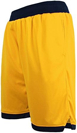 Seoky Basketball Shorts For Men Fitness Training Pants With Pockets Mesh Lining (6XL, Yellow)