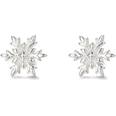 20G Cute Snowflake Cartilage Tiny Stud Earrings for Women 925 Sterling Silver Winter Frozen Flower Tragus Screw Back Ball Barbell Studs Earring Minimalist Christmas Birthday Jewelry Gifts Hypoallergenic