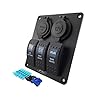 Iztoss-3-gang-rocker-switch-panel-with-power-socket-31A-dual-USB-wiring-kits-and-DC12V24V-for-Marine-Boat-Car-Rv-Vehicles-Truck-blue-led