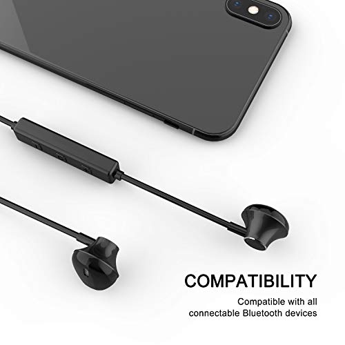 Auricolari Bluetooth, Cuffie Bluetooth V4.1 Stereo Wireless Senza Fili Magnetiche con Microfono Auricolare Sport per Phone e Android Samsung Galaxy Note Huawei Xiaomi Sony (Nero) … (Q6-Nero)