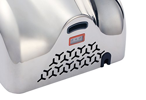 High Speed 1800W Fast 90m/s Dry Hot Stainless Steel Chrome Automatic Hand Dryer For Commercial Bathroom