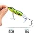 VTAVTA Topwater Whopper Plopper Frog Fishing Lures Bass Bait Hard Fishing Plopper Hook Soft Rotating Tail Fishing Tackle (Green-Yellow Combo)