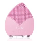 SUNMAY Sonic Facial Cleanser Brush with Memory Function, Timer and Extra Soft Silicone for Cleansing and Exfoliating Pore Minimizer to Smooth Skin Upgraded Version (Honeysuckle Pink)
