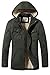 WenVen Men's Winter Sherpa Parka Mid Length Thicken Military Style Warm Jacket with Removable Hood