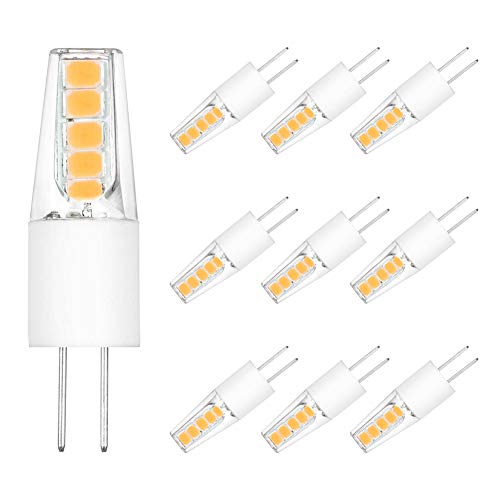 G4 LED Bulb Dimmable, Mini 2W Bi-pin G4 Base Light Lamps Equivalent to 20W T3 JC Type Halogen Track Bulb Replacement, AC/DC 12V, 210 Lumens Warm White 3000K (10-Pack)