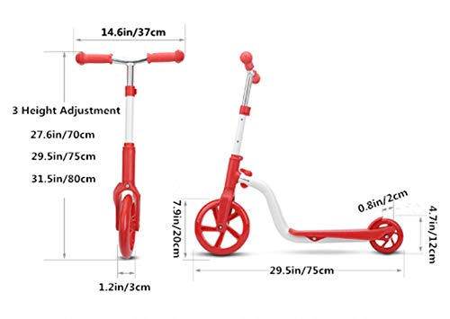 Jipemtra Scooters for Kids 3 Wheel T-bar Adjustable Riding Kick Scooters for Kids Height Adjustable LED PU Flashing with Graffiti Christmas Birthday Age 2~10 (Blue Balance)