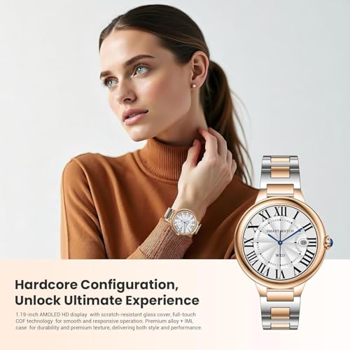 2026 Luxury Smart Watch for Women, 1.19" AMOLED Display, DA GPT Smartwatch, Heart Rate, Blood Oxygen Pressure, Sleep Monitor, 107 Sports Modes Fitness Tracker, Compatible with iOS & Android